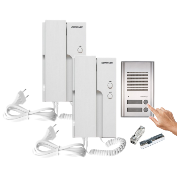 ZESTAW DOMOFONOWY COMMAX 2xDP-2HPR + DR-201AG + MEAN WELL HDR-30-12 + ELEKTRA R4-12.10 230VAC